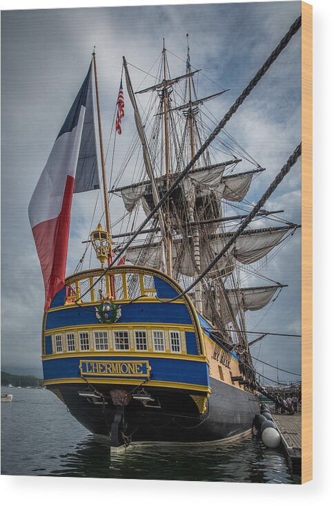 Castine Wood Print featuring the photograph Frigate Hermione 04 by Fred LeBlanc