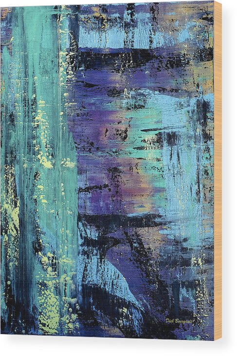 Abstract Wood Print featuring the painting From The Depths by Dick Bourgault