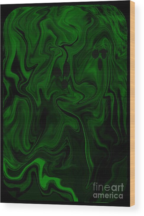 Abstract Wood Print featuring the digital art G. Visitant by Rindi Rehs