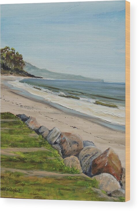 Goleta Wood Print featuring the painting Goleta Beach by Jeffrey Campbell