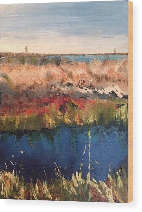  Wood Print featuring the painting Gordon's Marsh #1 by Josef Kelly