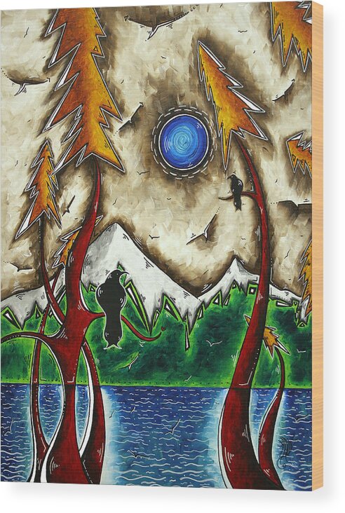 Art Wood Print featuring the painting GUARDIANS OF THE WILD Original MADART Painting by Megan Aroon