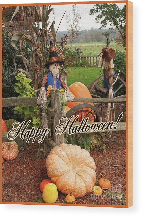 Happy Halloween Wood Print featuring the photograph Happy Halloween by Victoria Harrington