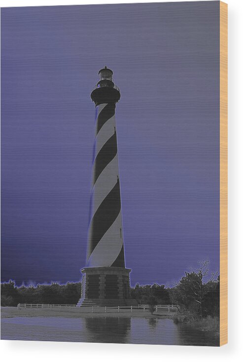 Hatteras Wood Print featuring the digital art Hatteras glow by Tina B Hamilton