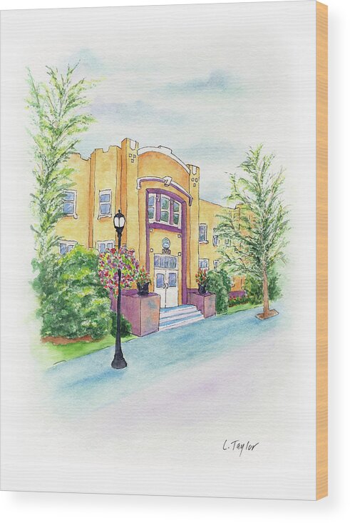 Historic Armory Wood Print featuring the painting Historic Armory by Lori Taylor