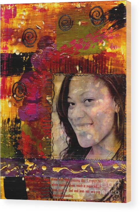 Wood Wood Print featuring the mixed media I Like COLORS  What About You by Angela L Walker