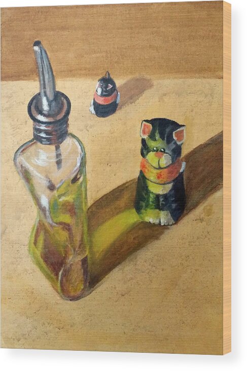 Olive Oil Wood Print featuring the painting In The Glow by Barbara J Blaisdell