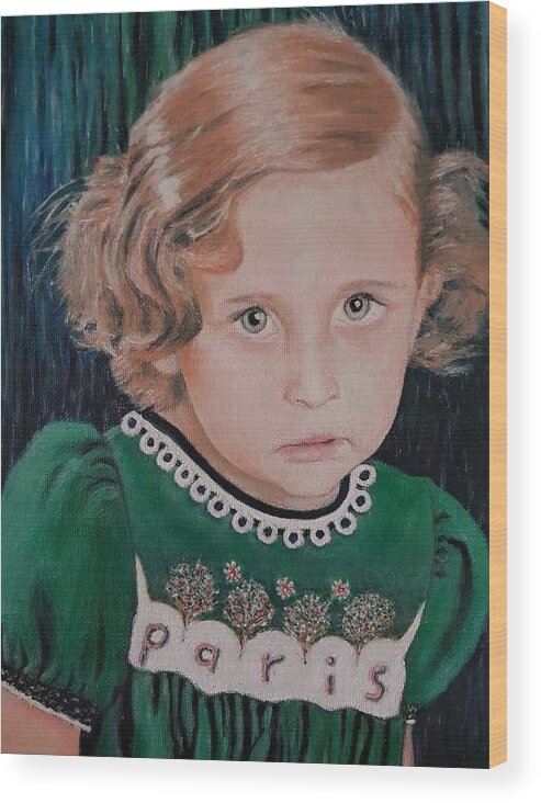 Paris Jackson Wood Print featuring the painting Innocence by Cassy Allsworth