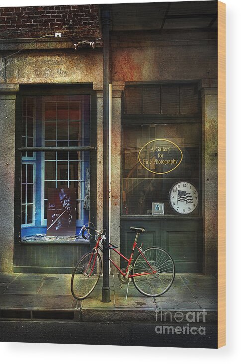 New Orleans Wood Print featuring the photograph Jazz Bicycle by Craig J Satterlee