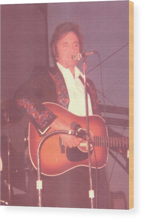 Country Legend Wood Print featuring the photograph Johnny Cash by Lila Mattison