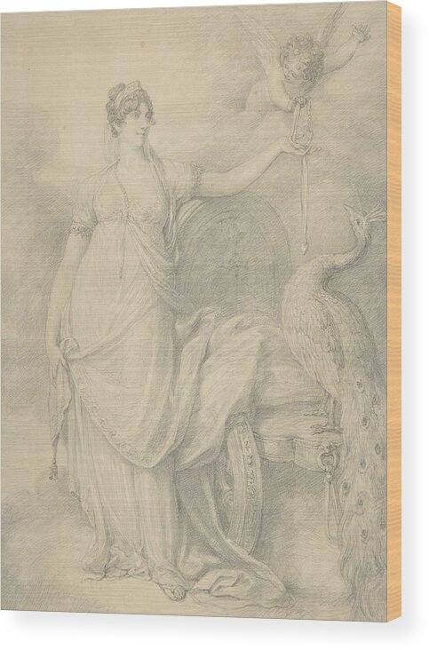 Richard Cosway Wood Print featuring the drawing Juno by Richard Cosway