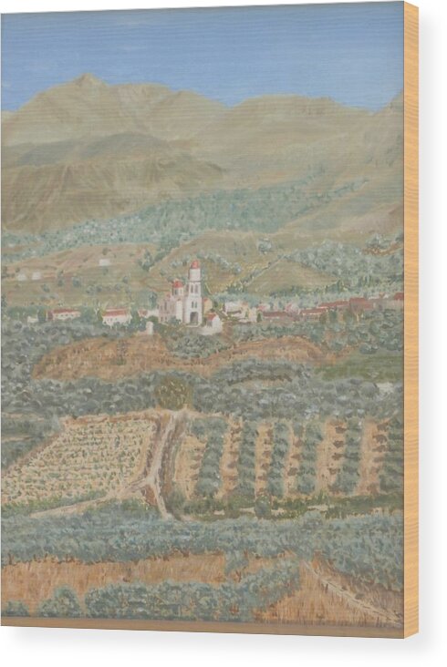 Crete Wood Print featuring the painting Kalamitsi Alexandrou by David Capon