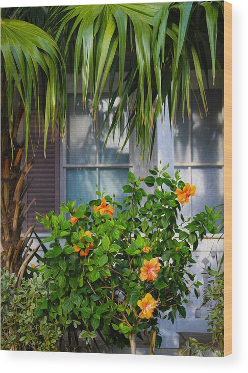 Bonnie Follett Wood Print featuring the photograph Key West Garden by Bonnie Follett