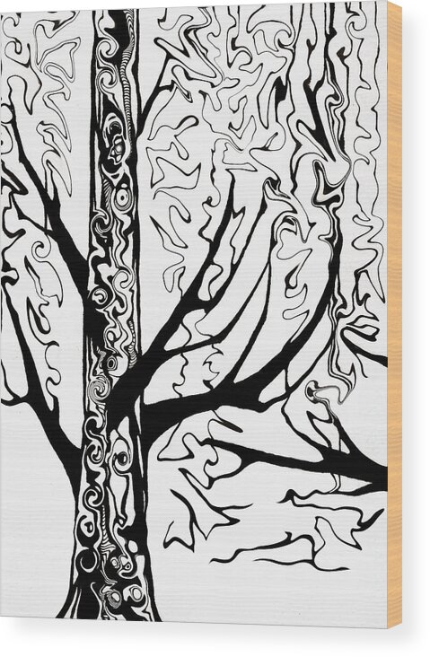Landscape Wood Print featuring the painting Knots by Jeff DOttavio
