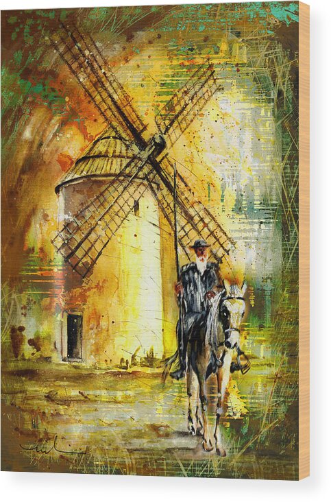 Travel Wood Print featuring the painting La Mancha Authentic Madness by Miki De Goodaboom