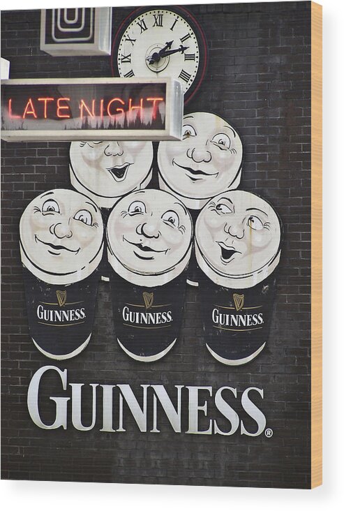Guinness Wood Print featuring the photograph Late Night Guinness Limerick Ireland by Teresa Mucha