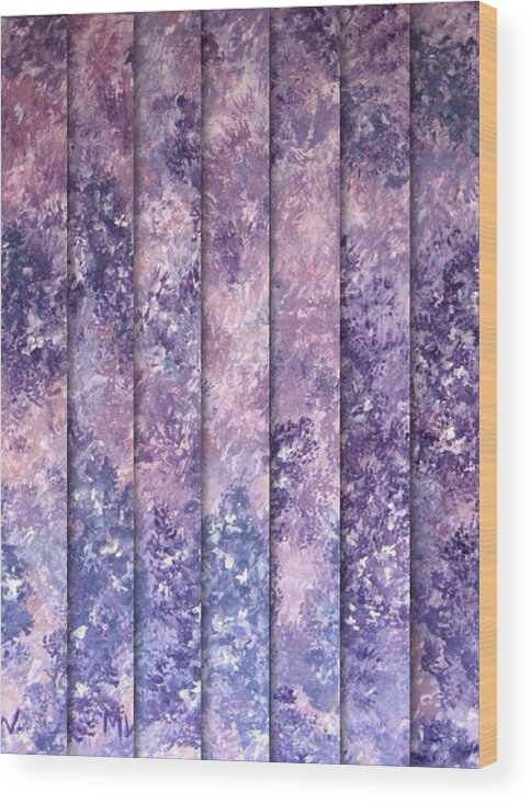Abstracts Wood Print featuring the digital art Lilac panels by Megan Walsh