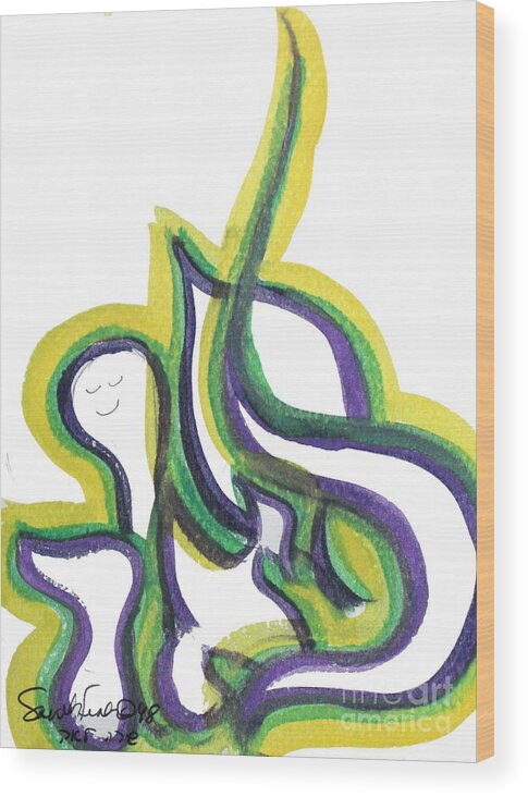 Lior Smadar Shirsidi Mine Me For Myself Myself Light Wood Print featuring the painting LIOR nf1-59 by Hebrewletters SL