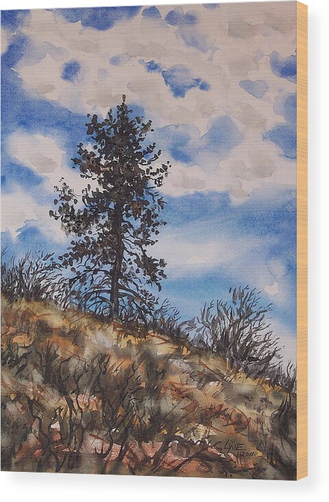 Ponderosa Pine Wood Print featuring the painting Lone Pine by Lynne Haines