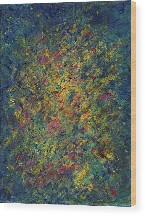 Abstract Expression Wood Print featuring the painting Looking into the Soul by Angela Bushman