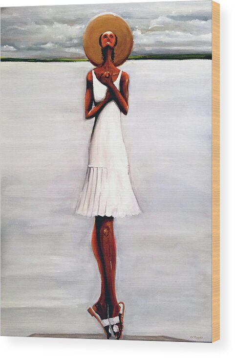 Love Wood Print featuring the painting Love Stands Alone by C F Legette