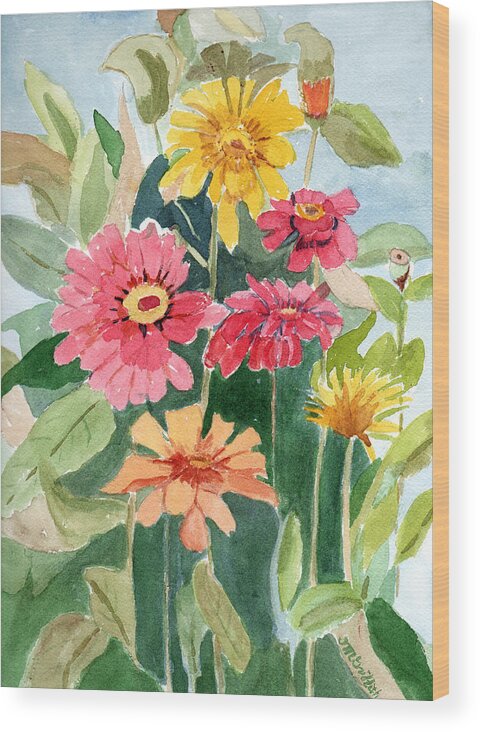 Flowers Wood Print featuring the painting Lovely Flowers by Marsha Karle