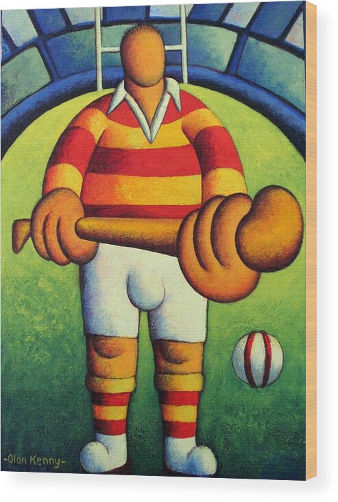 Hurler Wood Print featuring the painting Make my day- The Hurler by Alan Kenny
