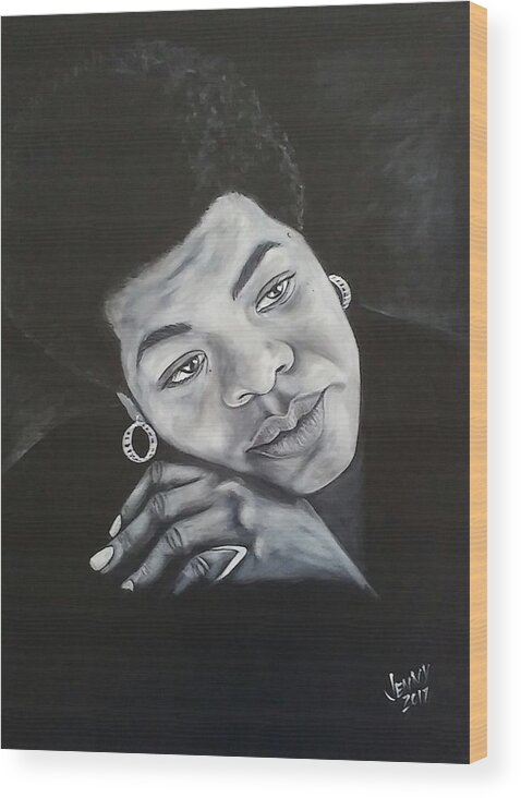 Maya Angelou Wood Print featuring the painting Maya by Jenny Pickens
