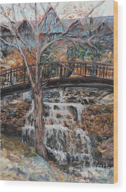 Waterfalls Wood Print featuring the painting Memories by Nadine Rippelmeyer