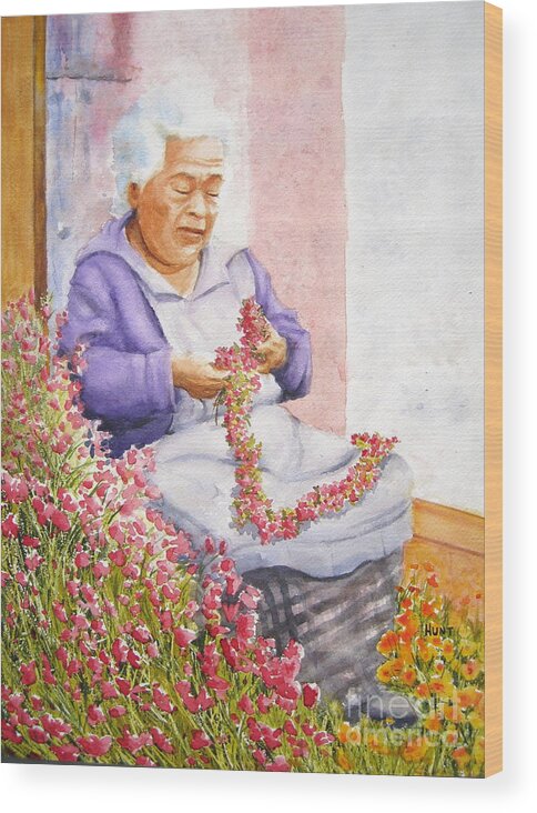 Mexico Wood Print featuring the painting Mexican Flower by Shirley Braithwaite Hunt