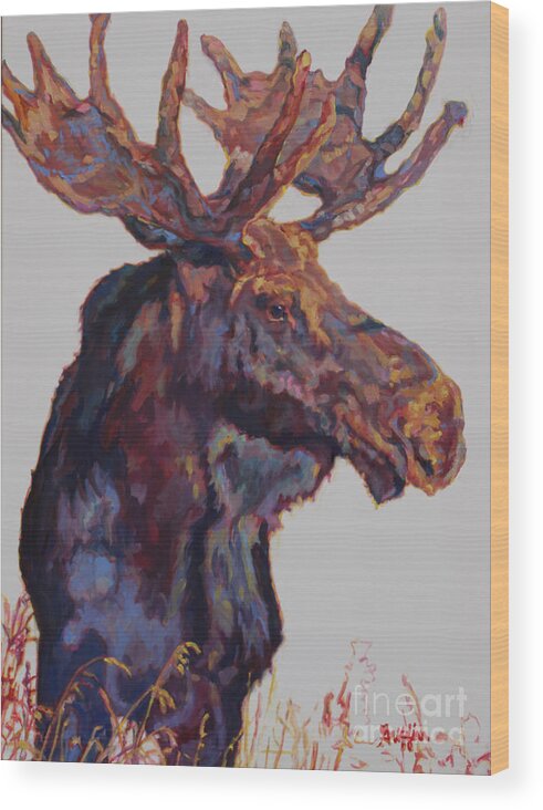 Moose Wood Print featuring the painting Modifier by Patricia A Griffin