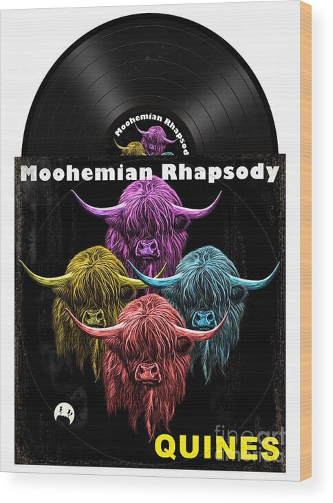 Scottish Wood Print featuring the digital art Moohemian Rhapsody by David Brodie