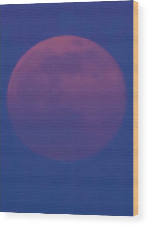Moon Wood Print featuring the photograph Moon Rise Blue by Michael Nowotny