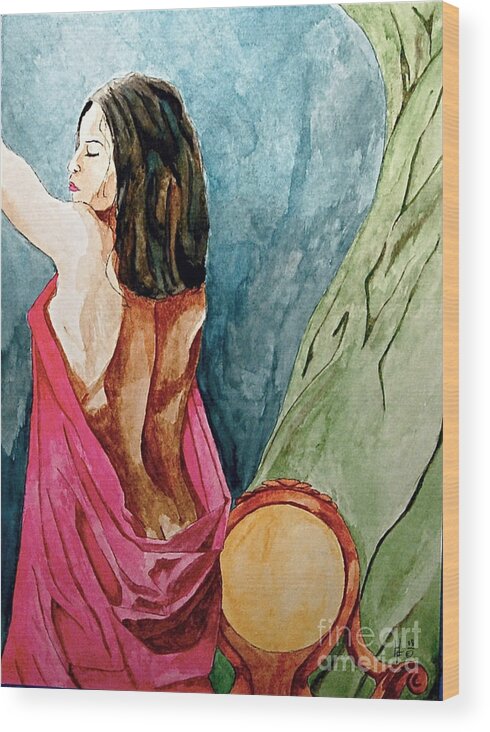 Nudes Women Wood Print featuring the painting Morning Light by Herschel Fall