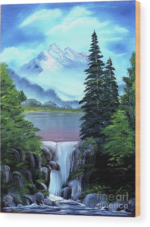 Ebsq Wood Print featuring the painting Mt Fuji by Dee Flouton