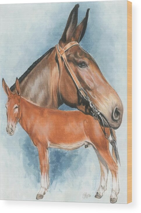 Mule Wood Print featuring the mixed media Mule by Barbara Keith