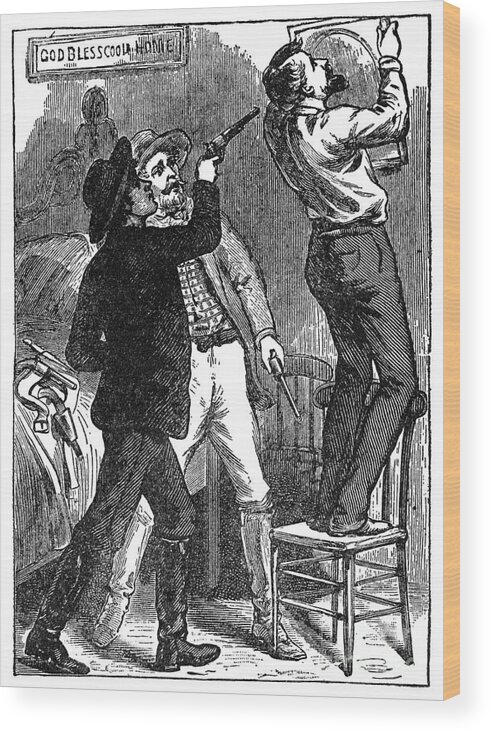 1882 Wood Print featuring the painting Murder Of Jesse James by Granger