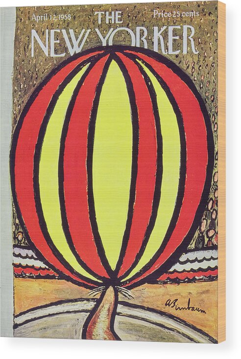 Circus Wood Print featuring the painting New Yorker April 12 1958 by Abe Birnbaum