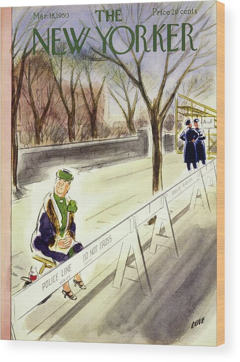 Woman Wood Print featuring the painting New Yorker March 18 1950 by Leonard Dove