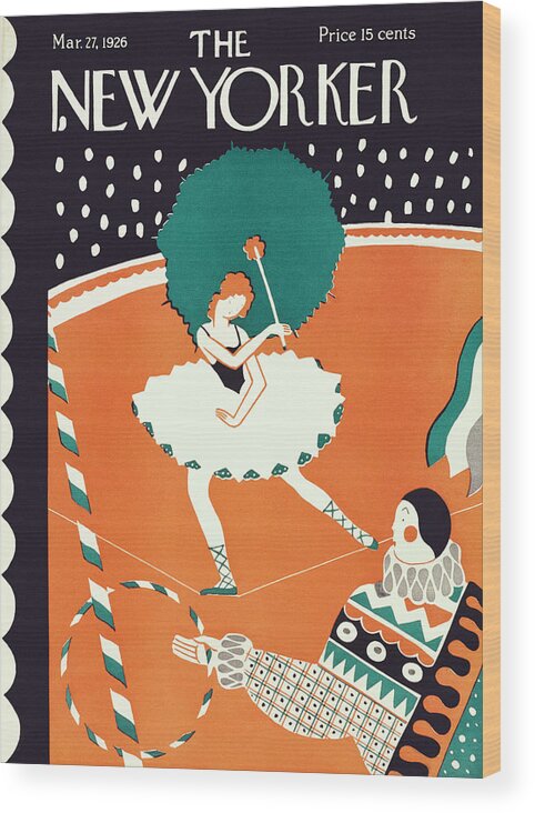 Illustration Wood Print featuring the painting New Yorker March 27th, 1926 by Ilonka Karasz