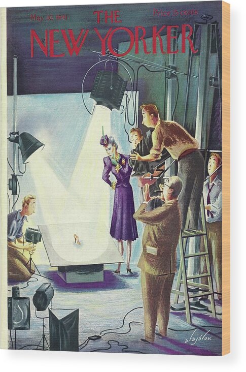 Production Team Wood Print featuring the painting New Yorker May 10 1941 by Constantin Alajalov