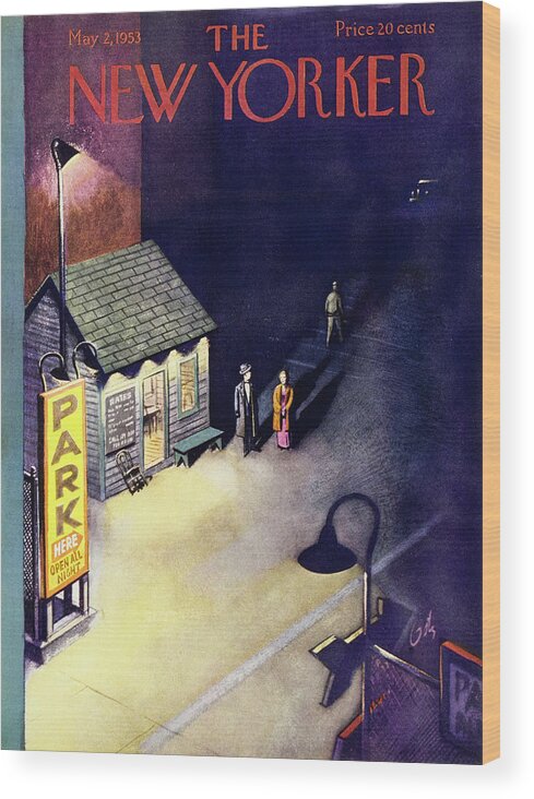 Parking Lot Wood Print featuring the painting New Yorker May 2 1953 by Arthur Getz