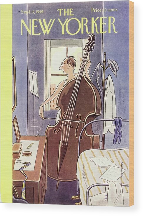 Music Wood Print featuring the painting New Yorker September 17th, 1949 by Rea Irvin