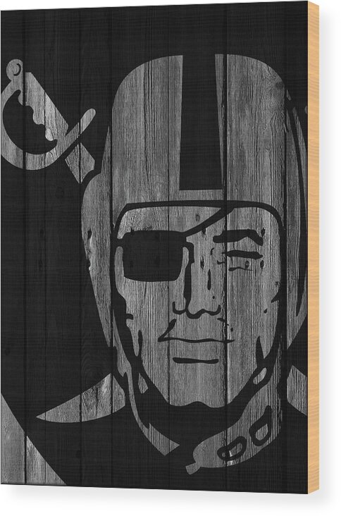 Oakland Raiders Wood Print featuring the photograph Oakland Raiders Wood Fence by Joe Hamilton