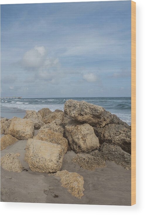 Ocean Wood Print featuring the photograph Ocean Scene by Arlene Carmel