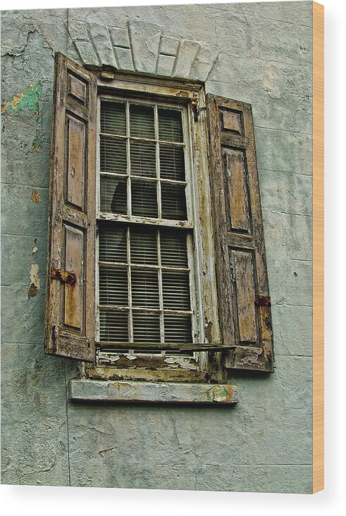 Charleston Wood Print featuring the photograph Old Window by Louis Dallara