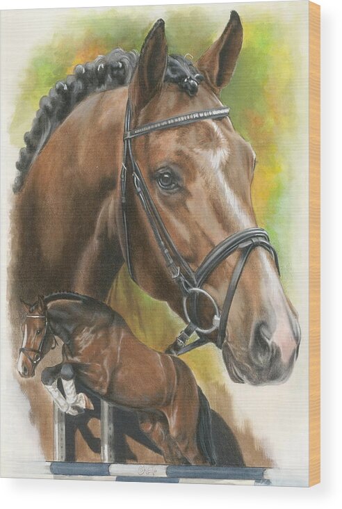 Hunter Jumper Wood Print featuring the mixed media Oldenberg by Barbara Keith