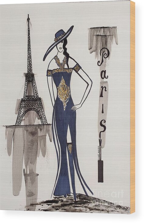 Paris Wood Print featuring the photograph Paris Fashion by Jasna Gopic