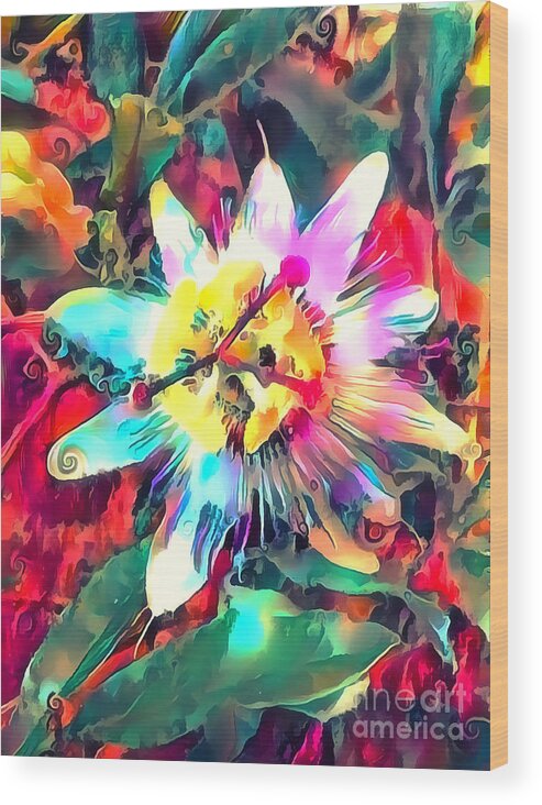 Floral Wood Print featuring the photograph Passionflower by Jack Torcello