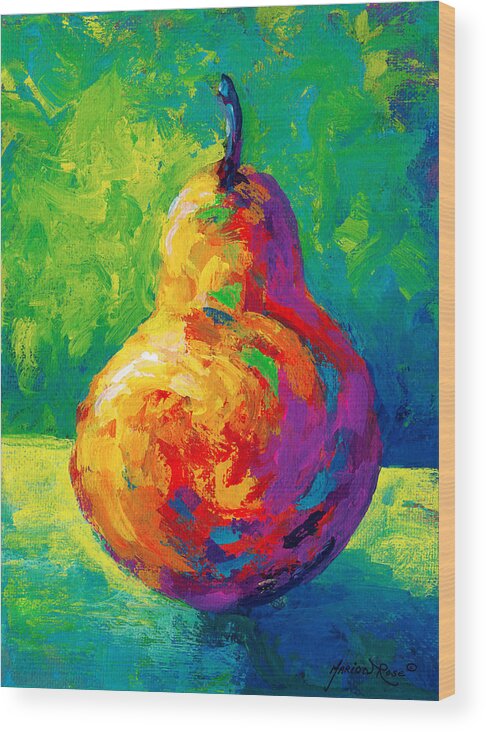 Pear Wood Print featuring the painting Pear II by Marion Rose